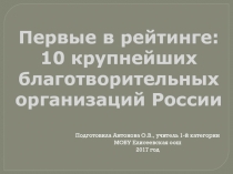 Приложение №4 «Первые в рейтинге: 10 крупнейших благотворительных организаций России»