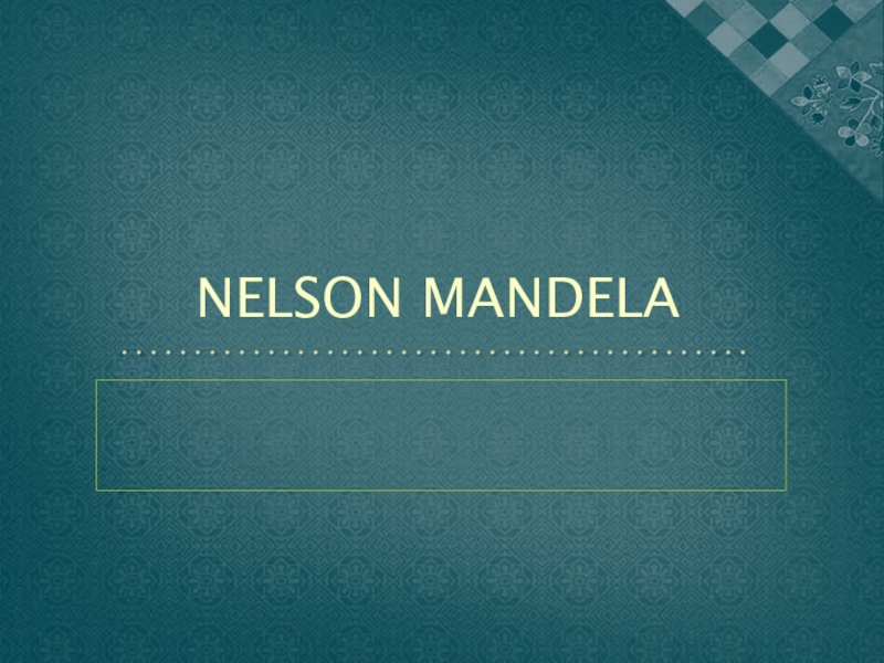 Презентация Nelson Mandela