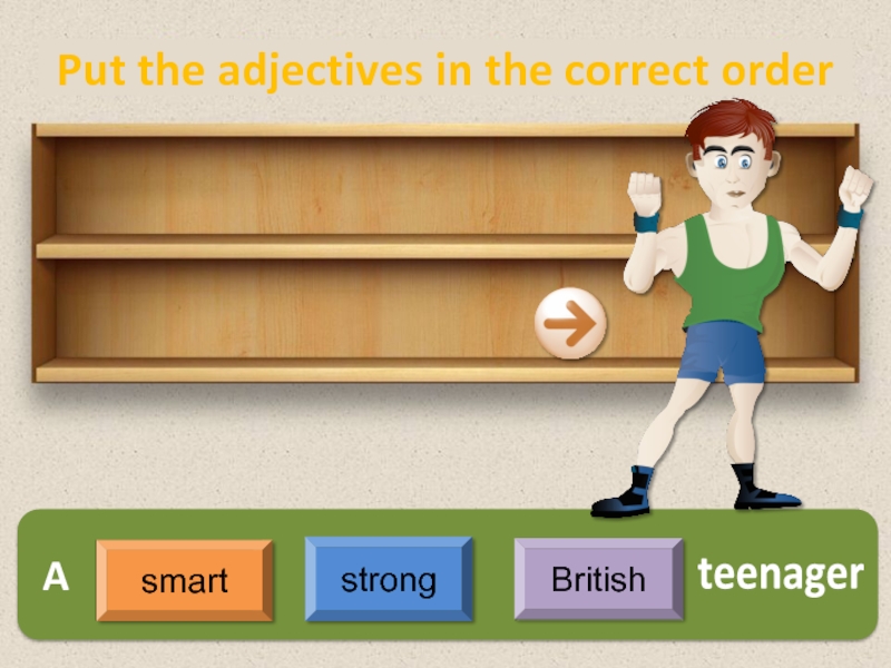 Put the adjectives the correct order. Grammar for fun. A1 Grammar game. Funny Active games.