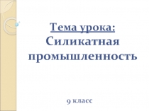 Силикатная промышленность как отрасль производства