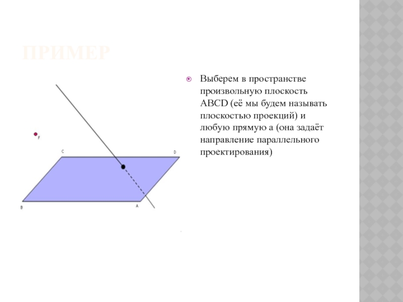 Произвольная плоскость. Плоскость ABCD. Как можно назвать плоскость. Назвать проекция заданного элемента на плоскость ABCD.