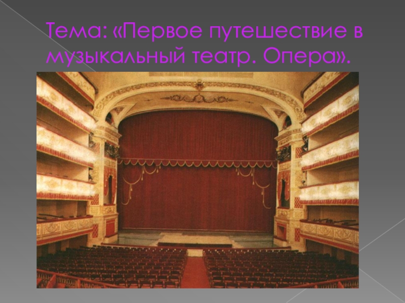 Презентация Первое путешествие в театр. Опера.