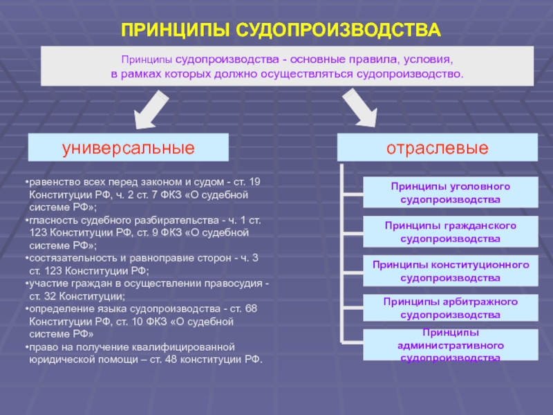 Система принципов правосудия рф