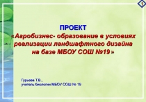 Проект «Агробизнес - образование в условиях реализации ландшафтного дизайна на базе МБОУ СОШ №19»