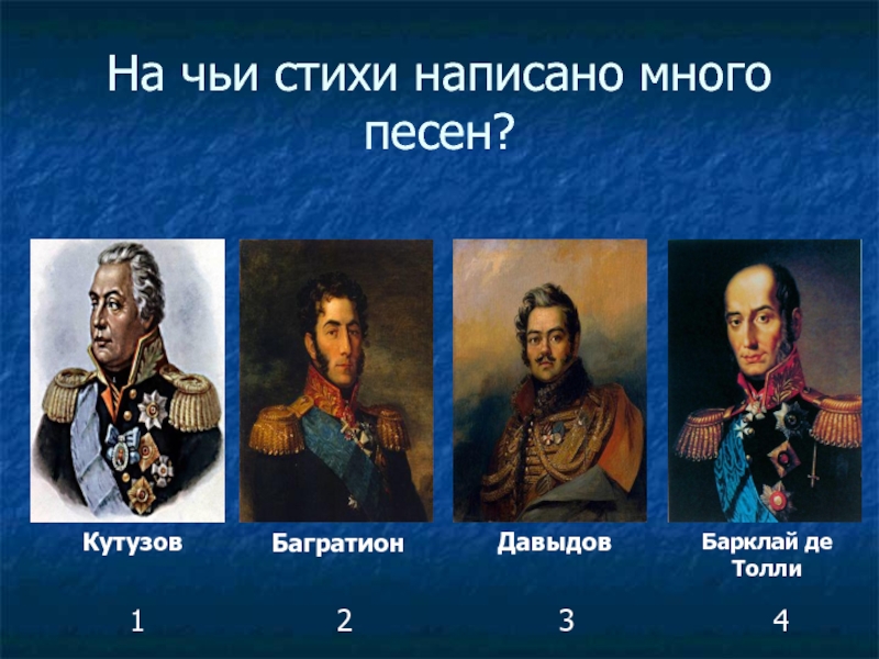 Кто был в. Война 1812г герой Ушаков. Имя героя Отечественной войны 1812. Кутузов Багратион Барклай де Толли. Имена героев Отечественной войны 1812 года.