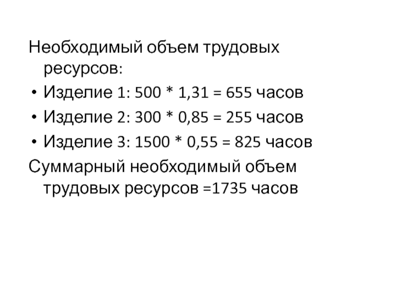 Ресурс изделия. Трудовая емкость. Необходимые объемы.