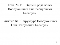 Виды Вооруженных Сил Республики Беларусь, их состав и назначение