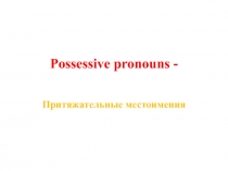 Possessive pronouns -