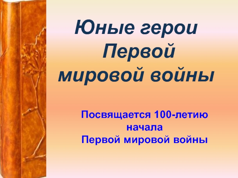 Презентация Юные герои Первой мировой войны (посвящается 100-летию начала Первой мировой войны)