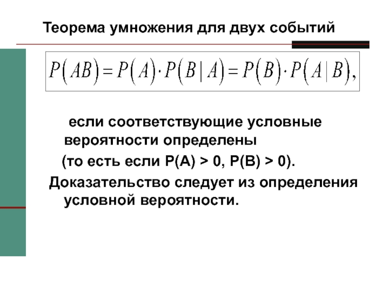 Теоремы о вероятности суммы событий