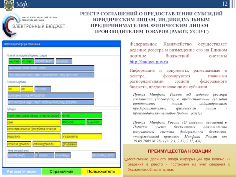 Осуществляет ведение. Основным нормативным актом регулирующим исполнение бюджета является. Единый портал бюджетной системы порядки на субсидии. Правовое регулирование бюджета презентация. ЕПБС пункт 12.1.