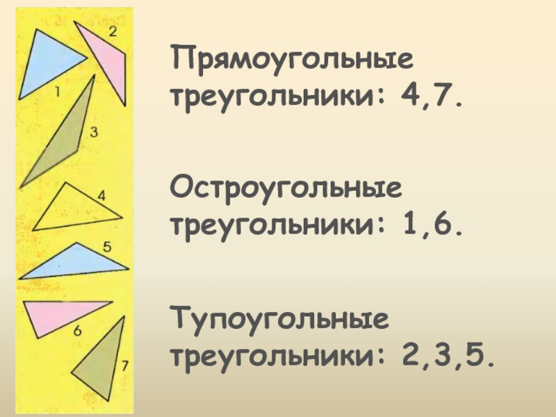 Виды треугольников прямоугольные остроугольные тупоугольные 3 класс презентация