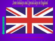 Some holidays and Special days in England