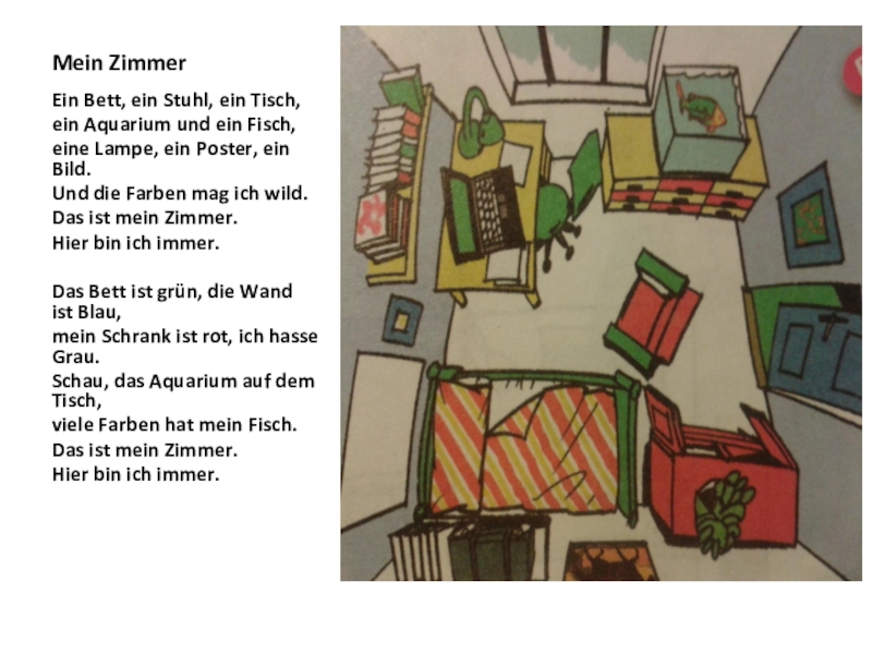 Und das ist mein. Комната по немецкому языку. Описание комнаты на немецком. Комнаты по немецки. Описание комнаты по немецки.