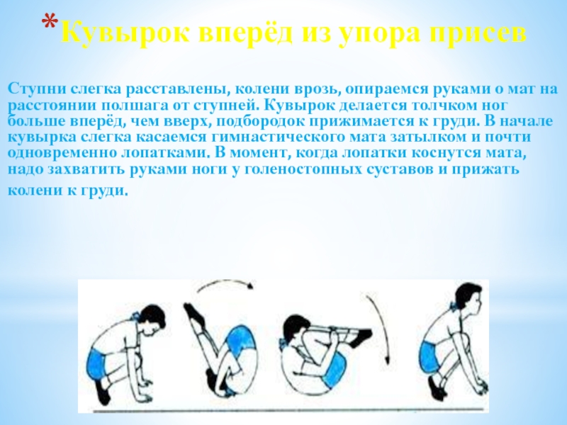 Упор вперед. Кувырок вперед из упора присев. Кувырок вперед в упор присев. Упор присев кувырок. Кувырок вперед презентация.