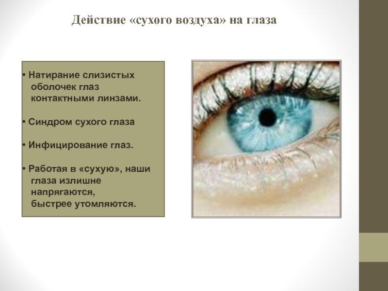 Глазки сухо. Синдром сухого глаза презентация.