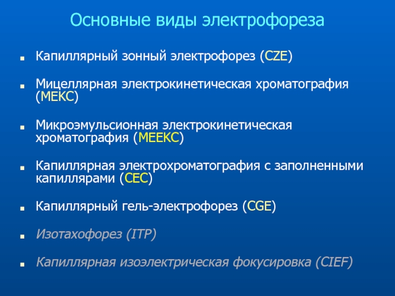 Капиллярный электрофорез презентация