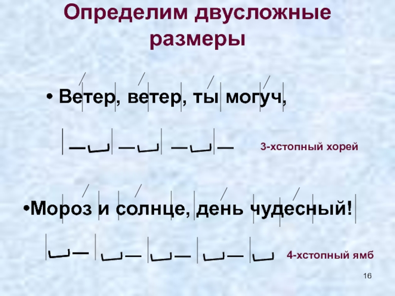 Трехсложные размеры стиха 6 класс