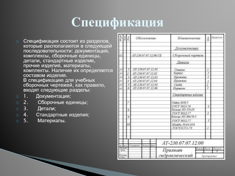 Конструкторский документ определяющий состав сборочной единицы