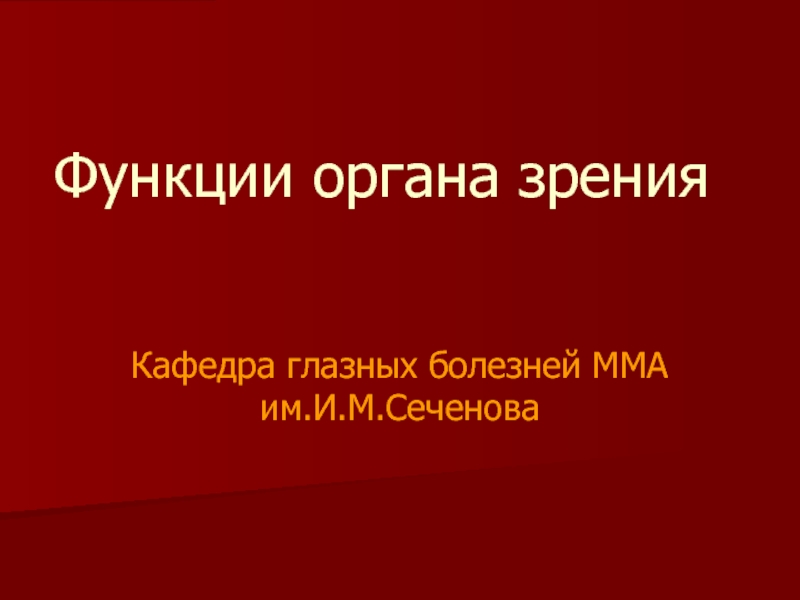 Функции органа зрения