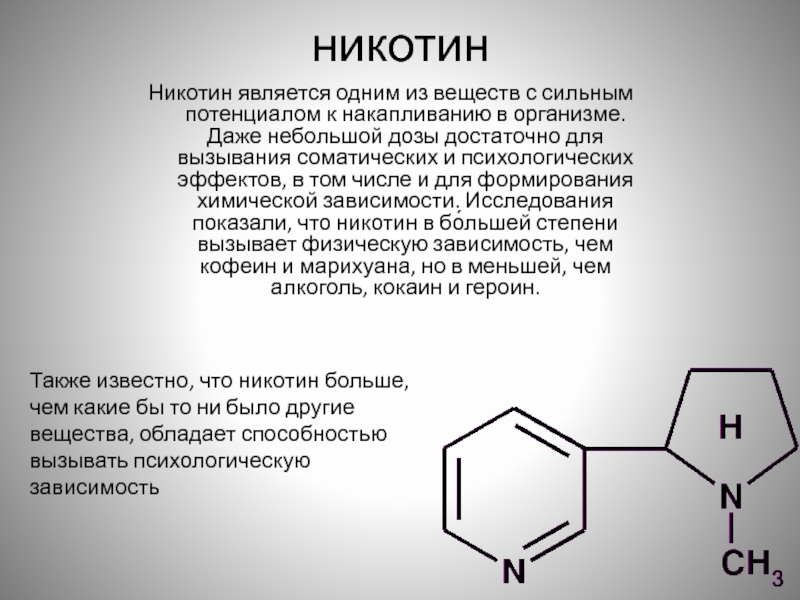 Химический состав никотина