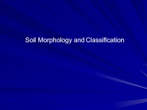 Soil Morphology and Classification