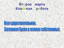 Имя существительное. Заглавная буква в именах собственных