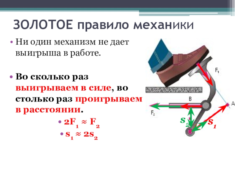 Золотое правило механики 7 класс презентация