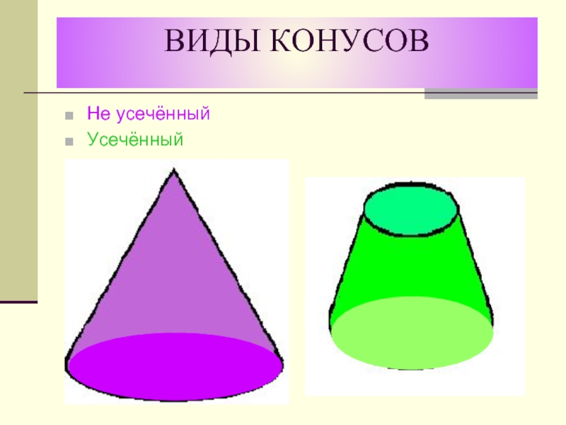 Усеченный конус виды