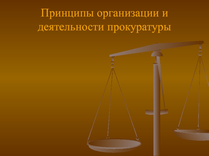 Принципы организации и деятельности прокуратуры