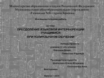 Министерство образования и науки Российской Федерации Муниципальное