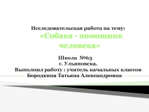 Собака - помощник человека