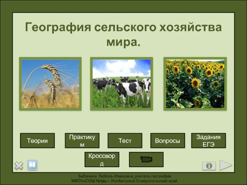 Презентация География сельского хозяйства мира (10 класс)