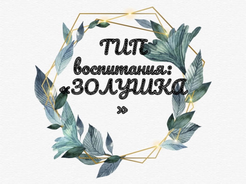 ТИП воспитания: ЗОЛУШКА