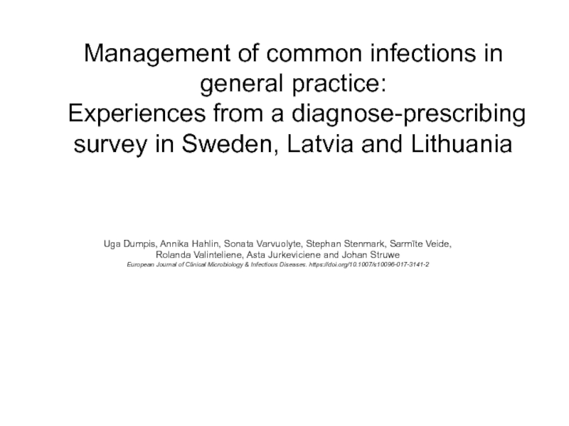 Management of common infections in general practice: Experiences from a