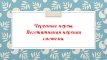 Черепные нервы. Вегетативная нервная система