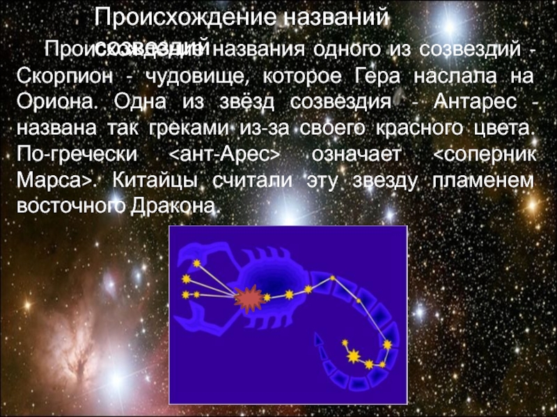 Презентация скорпион созвездие