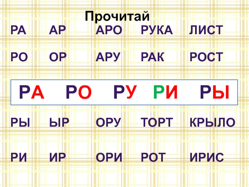 ПрочитайРА РО РУ РИ РЫ