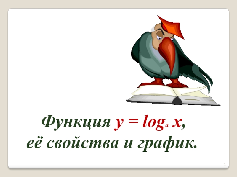 Функция y = log a x,
её свойства и график.
1