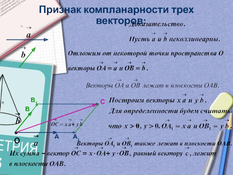 Компланарность векторов. Признак компланарности трех векторов. Признак компланарности 2 векторов. Компланарные векторы признак. Признак компланарности 3 векторов.