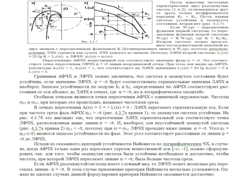 Ось частот. Запас по фазе АФЧХ. Запас устойчивости по ЛАЧХ. Критерий Найквиста ЛАЧХ И ЛФЧХ. Определение устойчивости системы по ЛАЧХ.