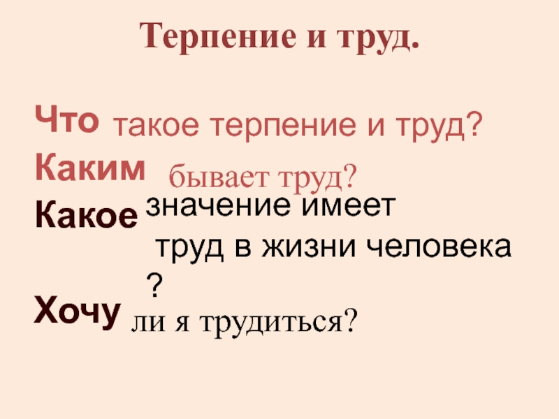 Проект терпение и труд 4 класс