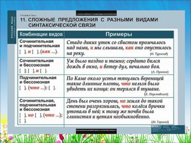 Виды сложных предложений 8 класс презентация