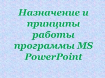 Назначение и принципы работы программы MS PowerPoint