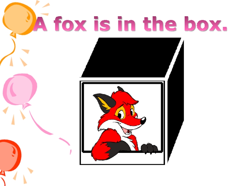 A fox is in the box.