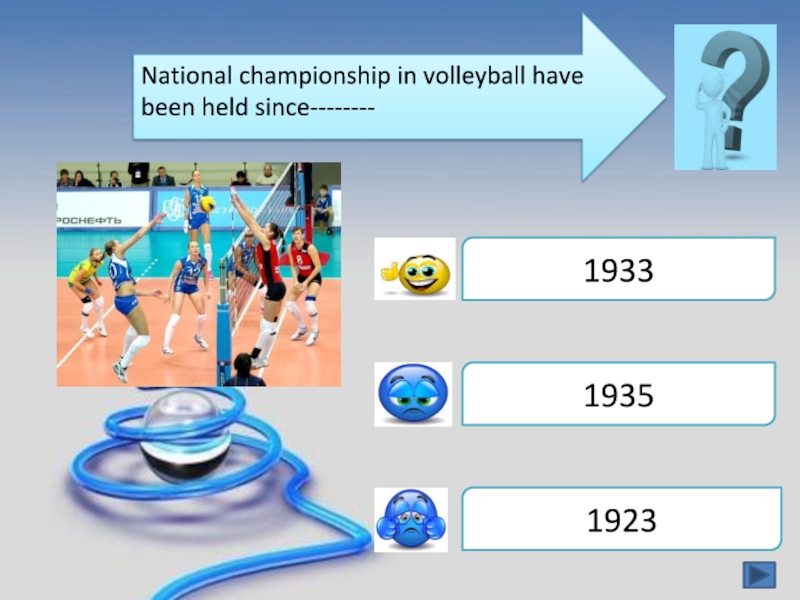 National championship in volleyball have been held since--------193319351923