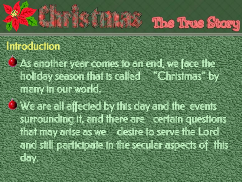 Презентация Christmas. The true story