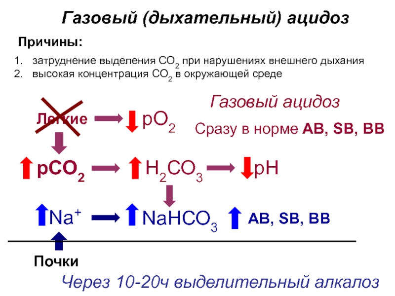 Ацидоз легких. Ацидоз и алкалоз биохимия крови. Ацидоз газовый и метаболический. Респираторный ацидоз биохимия. Газовый ацидоз механизм развития.