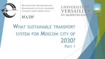 What sustainable transport system for Moscow city of 2030? Part 1