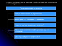 Схема 1. Основные вопросы, решаемые судебно-медицинским экспертом при смерти от